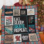 skateboarding eat sleep skate repeat quilt blanket great customized blanket gifts for birthday 0