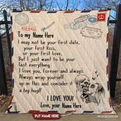 Skull Always Wrap Yourself Quilt, Personalized Love Gift For Your Love N11