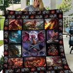 skull dragon quilt blanket great customized blanket gifts for birthday christmas thanksgiving 0