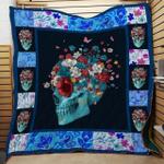 skull floral blue skull quilt blanket dhc04011900dd d2481073