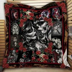 Skull Flower Girls Ah Quilt Derqao