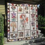 skull flower tu030702a quilt blanket d2483515