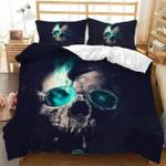 skull green smoke halloween duvet cover bedding set d2122931