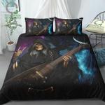 skull grim reaper playing guitar with galaxy bedding set bedroom decor d2114850