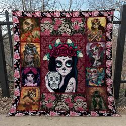 Skull Li030803B Tbg Quilt Blanket