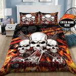 skull motorcycle personalized bedding set qamn d2113058