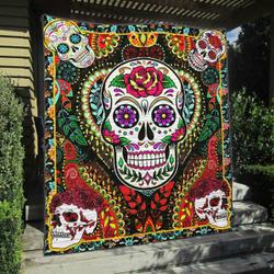 Skull Na090701B Tbg Quilt Blanket