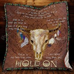 Skull Native American Hur Quilt fz