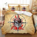 skull prate gold pattern printed bedding set bedroom decor d2115371
