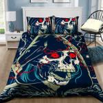 skull red eyes horror bedding set bedroom decor d2231590