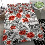 skull rose personalized custom name duvet cover bedding set d2121661