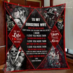 Skull Wife Love You Most Quilt Cc