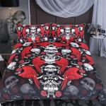 skull with wings roses gothic printed bedding set bedroom decor d2115337