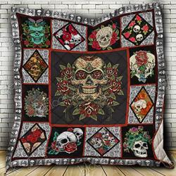 Skulls And Roses Cl18100653Mdq Quilt Blanket