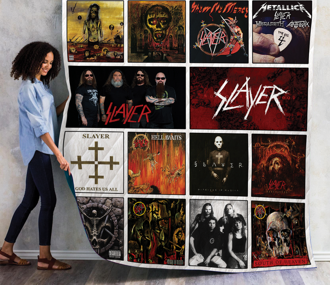 Slayer Albums Quilt Blanket For Fans Ver 14 slayer albums quilt blanket for fans ver 14 d2451259