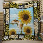 sleep cat on the sunflower quilt blanket great customized blanket gifts for birthday christmas 0