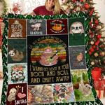 sloth i wanna get lost in your rock and roll and drift away quilt blanket great customized 0