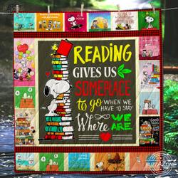 Snoopy Reading Quilt Cc