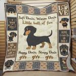 soft warm happy sleepy doxie quilt blanket great customized blanket gifts for birthday christmas 0