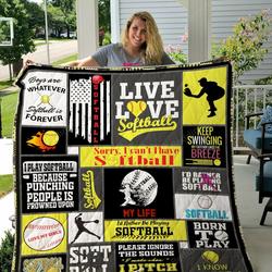 Softball Customize Quilt Blanket