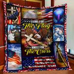 stand for the flag kneel for the cross eagle quilt blanket d2448291