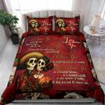 sugar skull couple i choose you to do life with hand in hand bed sheets spread comforter duvet