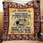 sugar skull fate brought us together quilt blanket great customized gifts for birthday christmas 0