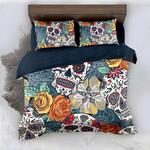 sugar skull flower pattern bedding set bedroom decor d2114904