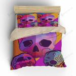 sugar skull gift purple background bedding set bedroom decor d2114899