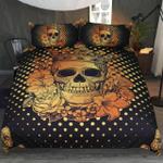 sugar skull queen bedding set floral golden dhc1501287vt d2241098