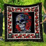 sugar skull rose on skull quilt blanket chrismas gift dhc04011202dd d2481374