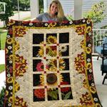 sunflower blooms quilt blanket great customized gifts for birthday christmas thanksgiving perfect 0