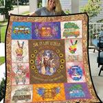 sunflower girl be wild and free hippie style quilt blanket great customized blanket gifts for 0