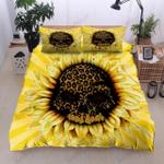 sunflower leopard skull printed bedding set bedroom decor d2115366