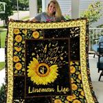 sunflower lineman life quilt blanket d2453091