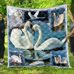swan couple love quilt blanket great customized blanket gifts for birthday christmas thanksgiving 0