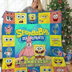 Ta Spongebob Anniversary Quilt Blanket