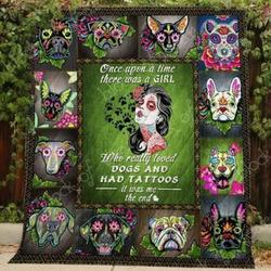 Tattooed Girl And Skull Dogs Ah Quilt Derqty