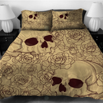 taupe sugar skull flower background bedding set bedroom decor d2114481