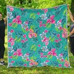 teal aloha tropical cl17100583mdq quilt blanket d2483098