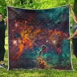 teal orange universe galaxy space cl17100593mdq quilt blanket d2447733