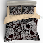 textured skull paisley pattern bedding set bedroom decor d2126488