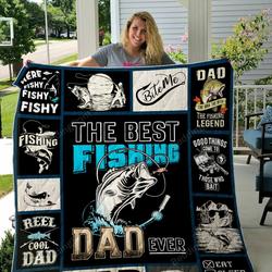 The Best Fishing Dad Ever Bite Me Quilt Blanket Great Customized Gifts For Birthday Christmas Thanksgiving Perfect Gifts For Fishing Lover