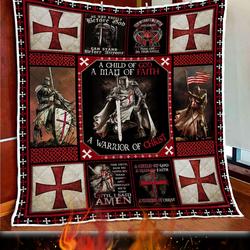 The Knights Templar Christian Warrior Quilt Blanket