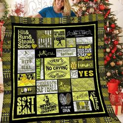 ThereS No Crying In Softball Quilt Blanket Great Customized Blanket Gifts For Birthday Christmas Thanksgiving
