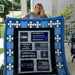 thin blue line i stand behind the heroes who protect this line quilt blanket great customized 0