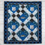 thin blue line police patterned blanket quilt d2418008