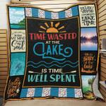 time wasted at the lake is time well spent quilt blanket great customized blanket gifts for 0