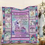 to my daughter unicorn magic love mom quilt blanket d2448303