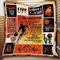 To My Grandson, Basketball Hur Quilt Cysiww